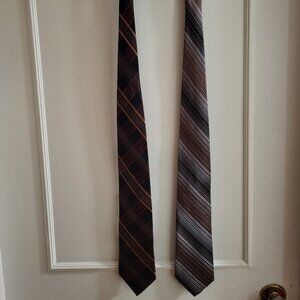 Point Zero Luxury Men's 100% Silk Striped Plaid Necktie Bundle Business Wedding